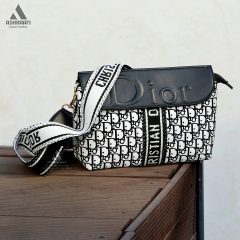 کیف دوشی سفید مشکی دیور