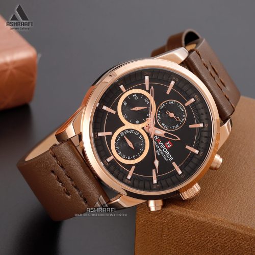 ساعت نیوی فورس بند چرمی Naviforce NF9148BK