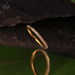 Women-Ring-GD10-02 حلقه نگین دار طلایی زنانه