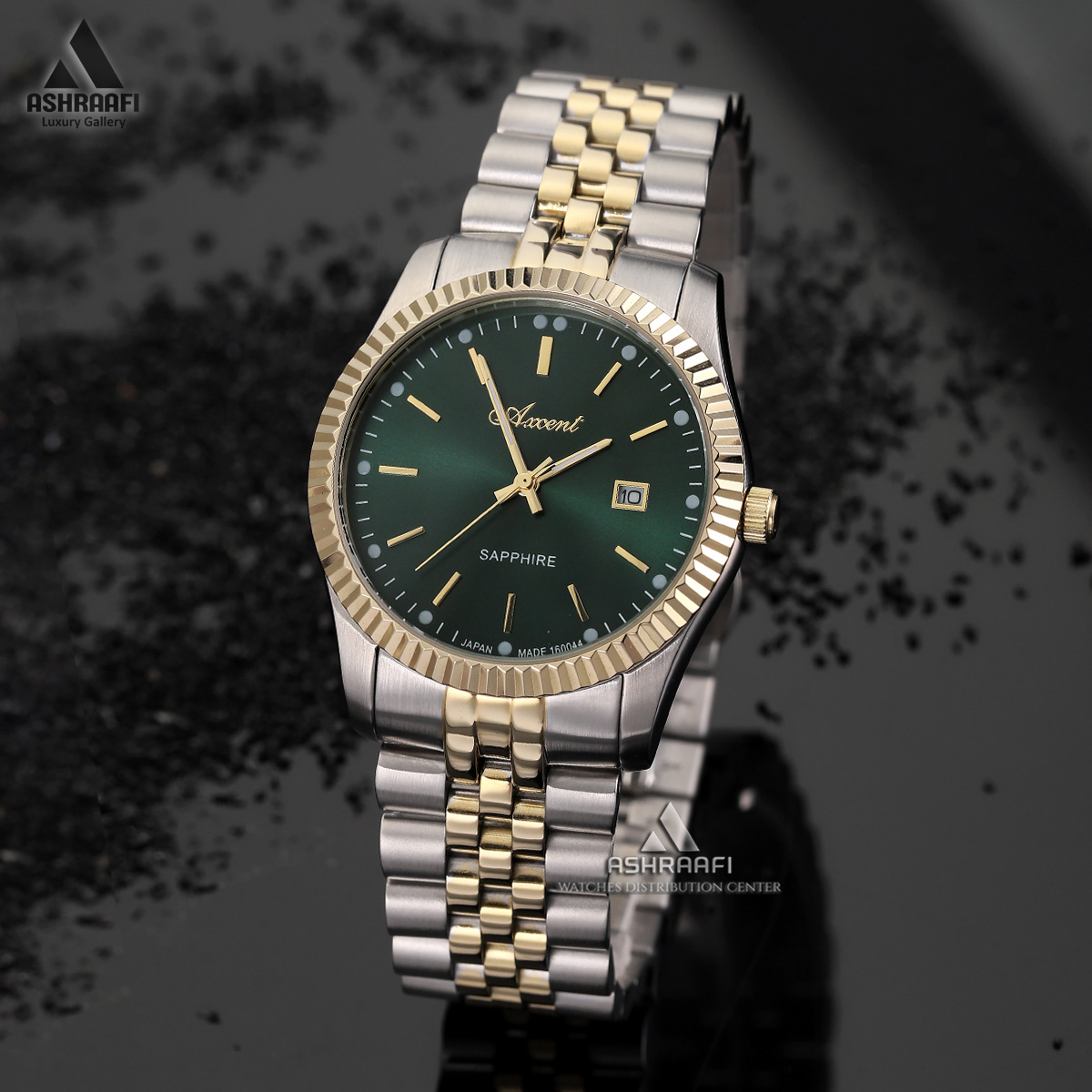 ساعت اکسنت صفحه سبز Axcent AX160044GS - گالری اشرافی