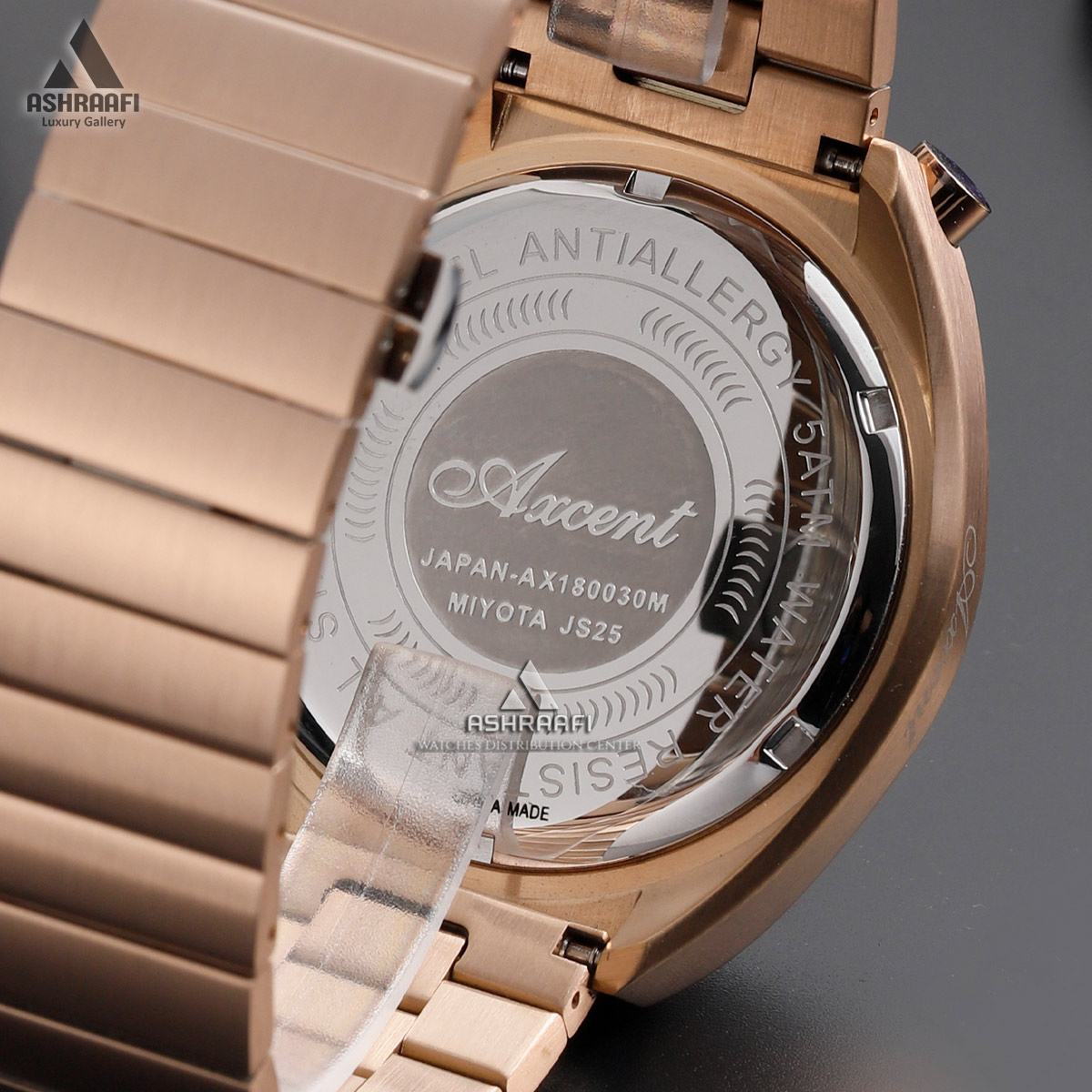 ساعت اکسنت صفحه مشکی Axcent AX180030RGK - گالری اشرافی