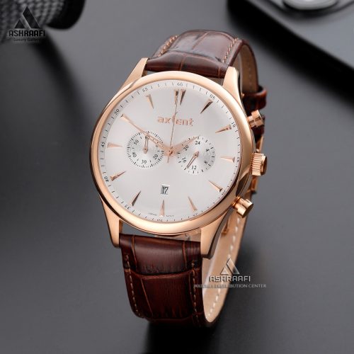 ساعت اکسنت بند چرمی Axcent AX183006RGW