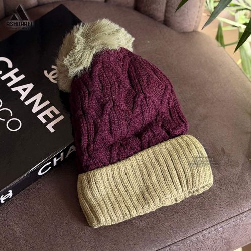 کلاه بافتنی بنفش Beanie Hat HA160
