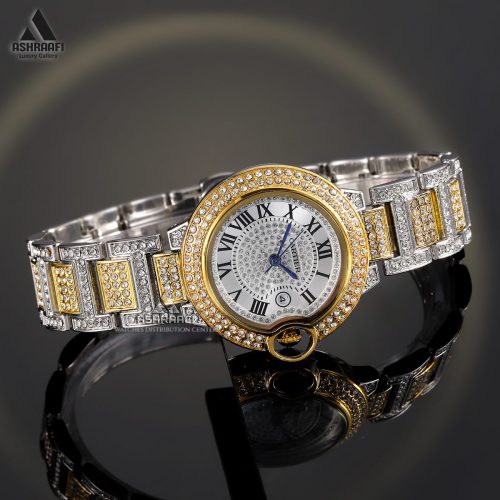 ساعت نقره ای طلایی کارتیه