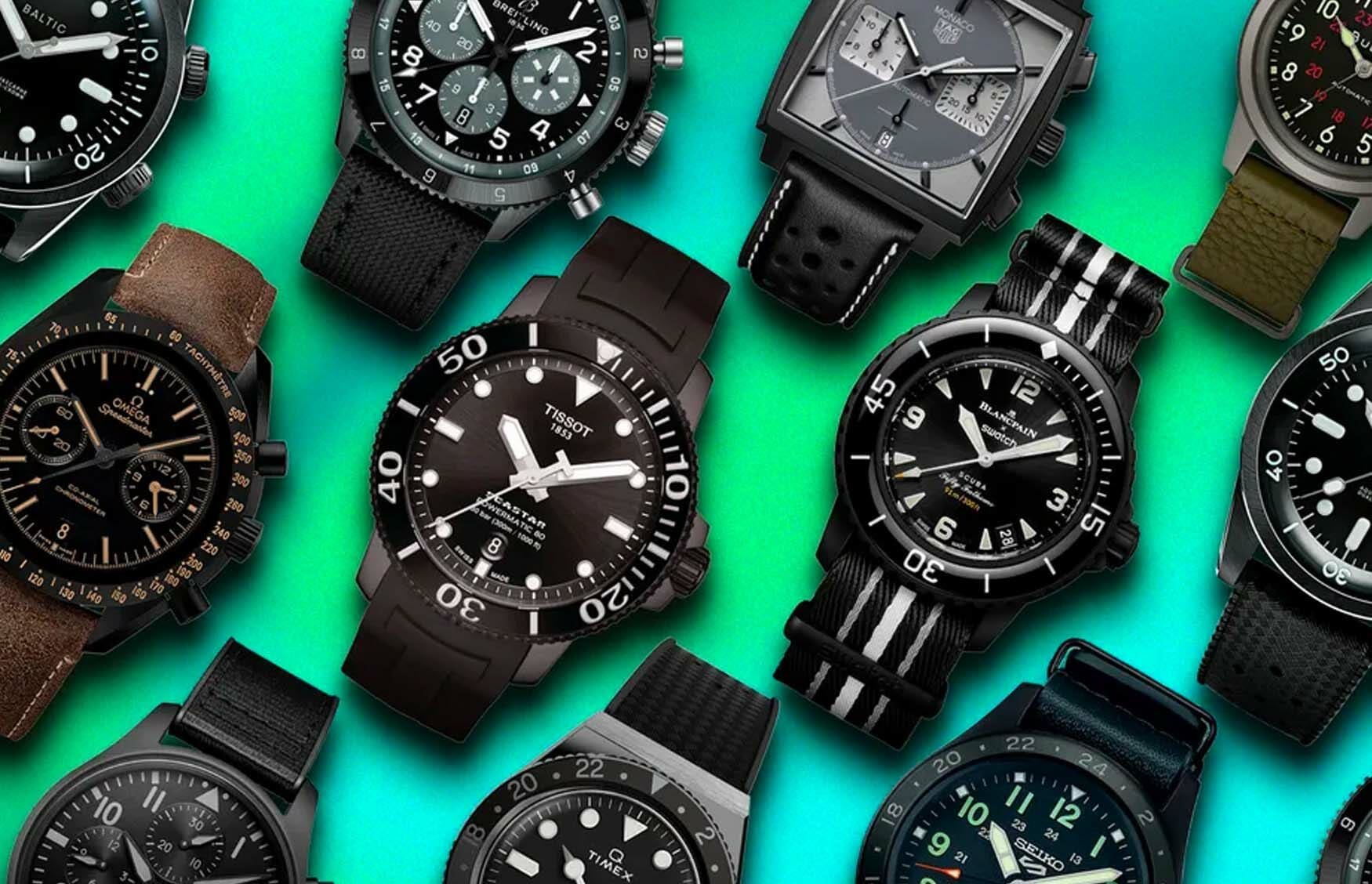 تصویری از چندین ساعت با صفحه مشکی