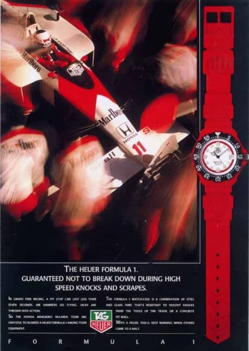 تبلیغ قدیمی ساعت تگ هویر فرمول 1