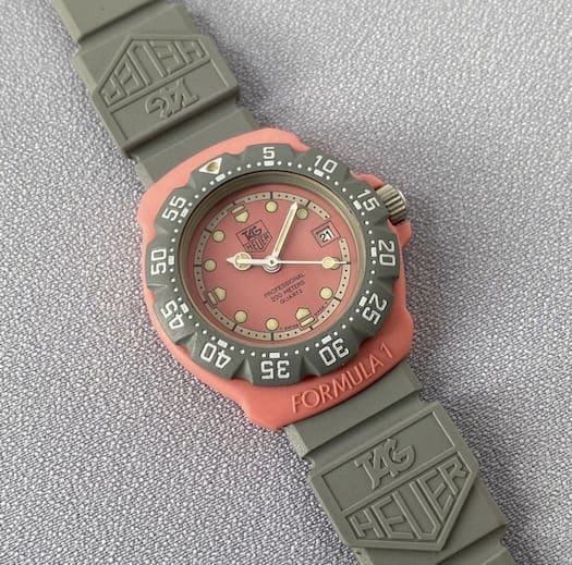 ساعت تگ هویر فرمول 1 صورتی و خاکستری