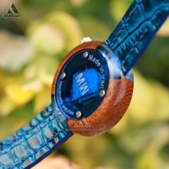 Wooden-Watch-M-B-04 ساعت ام دبلیو بند چرمی Wooden Watch M-B
