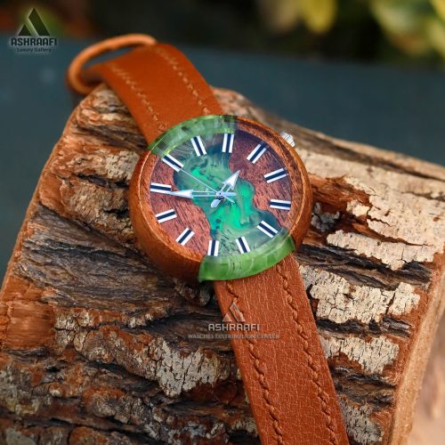 ساعت ام دبلیو بند چرمی Wooden Watch M-GBR