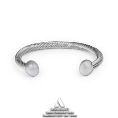دستبند مردانه نقره ای Bangle Bracelet S11