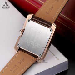 Cartier Tank Anglaise 189-05 ساعت کارتیه بند چرمی