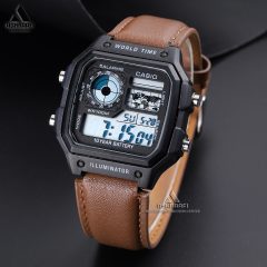 Casio-AE-1200WH-1832-09 کاسیو بند قهوه ای