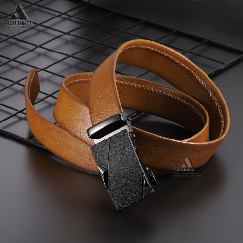 کمربند عسلی چرم