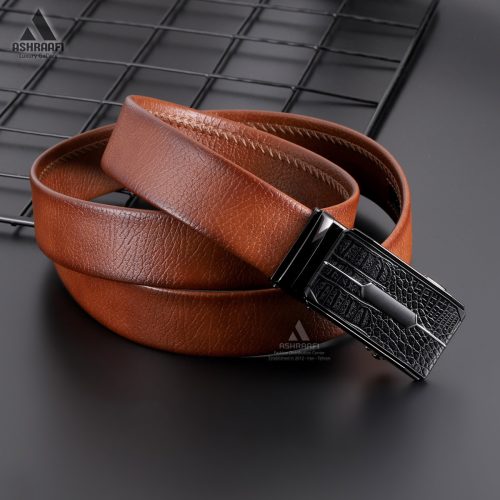 کمربند عسلی چرم