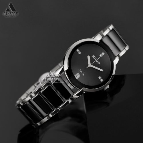 ساعت سرامیکی مشکی نقره ای