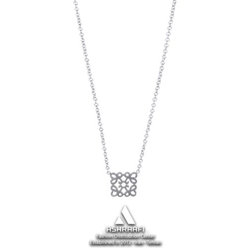 گردنبند زنانه نقره ای Square Pendant Necklace-S