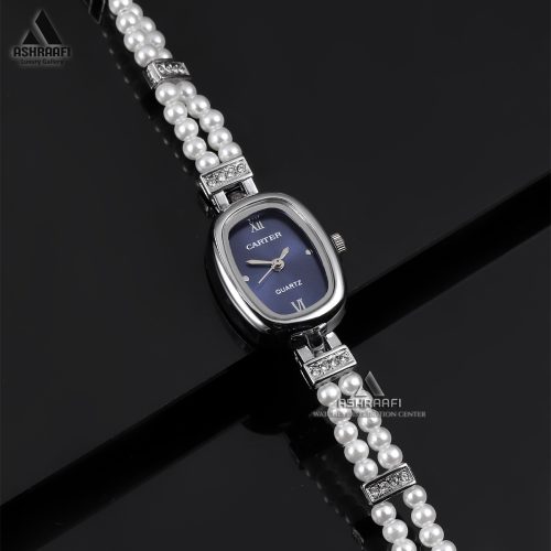 ساعت صفحه سورمه ای کارتیه