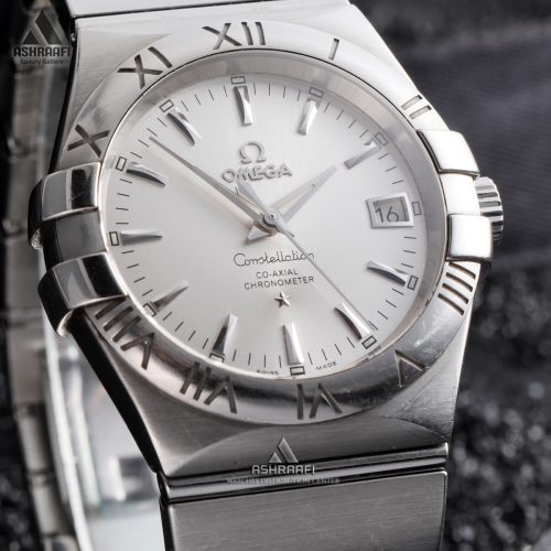 ساعت امگا کانسلیشن مردانه تمام استیل، صحفه نقره ای دست دوم