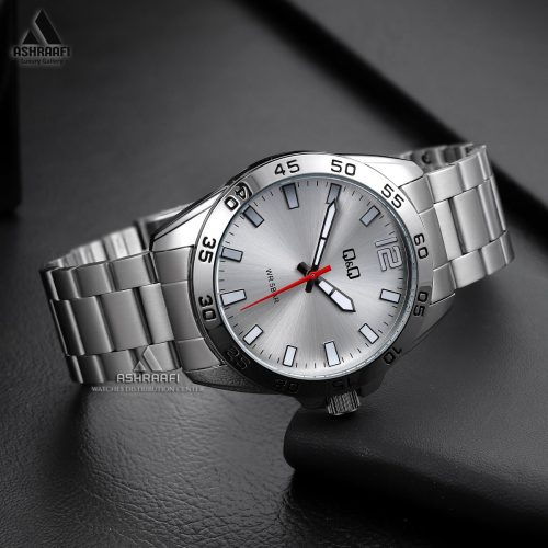 ساعت کیو اند کیو صفحه نقره ای Q&Q Q87B-001PY