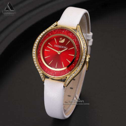 ساعت سواروسکی بند چرمی