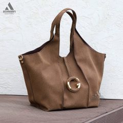 Women-Shoulder-Bag-A25-03 کیف قهوه ای بزرگ