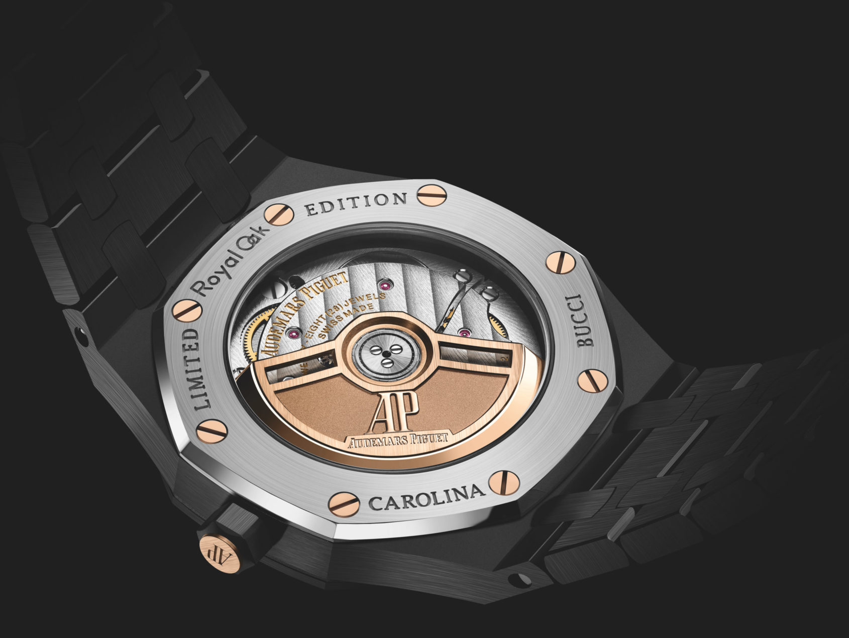 پشت قاب ساعت Audemars Piguet Royal Oak Carolina Bucci