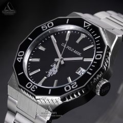 ساعت اسلازنجر صفحه مشکی U.S. Polo Assn. USPA1120-03