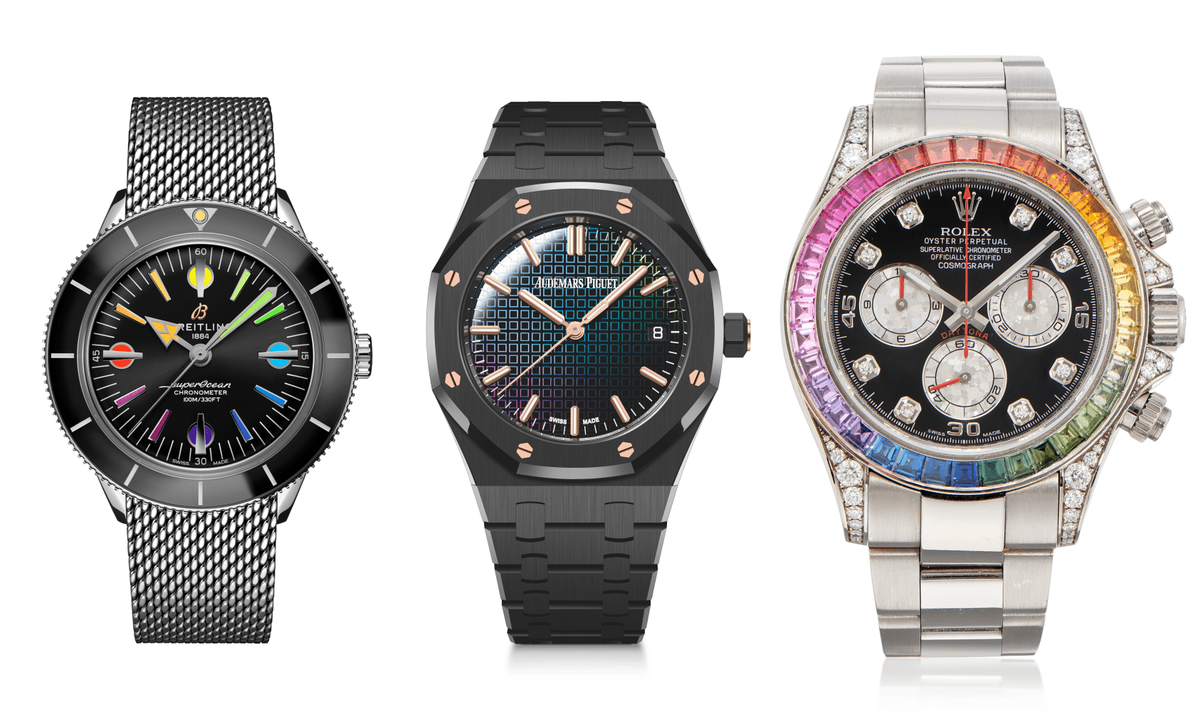 مقایسه ساعت‌های رنگین‌کمانی