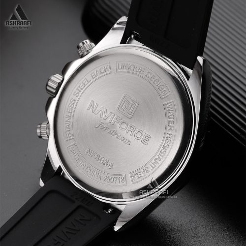 ساعت نیوی فورس صفحه مشکی Naviforce NF8054KSK