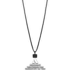 گردنبند مردانه مشکی Square Silver Necklace-K