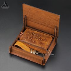 Wallet & Keychain Set-A04-02 جاکارتی و جاکلیدی چرم Wallet & Keychain Set-A04