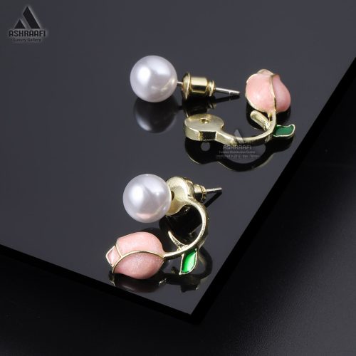 گوشواره زنانه لاله و مروارید Tulip Pearl Earrings PG