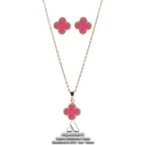 ست ونکلیف صورتی Vancliffe Necklace & Bracelet GP01
