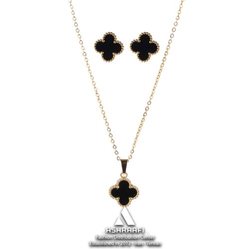 Vancliffe-Necklace-&-Earrings-GK-01 ست ونکلیف مشکی Vancliffe Necklace & Earrings GK