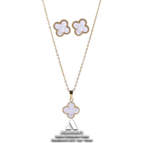 Vancliffe-Necklace-&-Earrings-GW-01 ست ونکلیف صدفی Vancliffe Necklace & Earrings GW