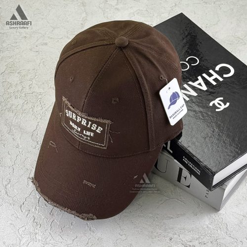 Baseball-Cap-HA184-05 کلاه قهوه ای بیسبالی