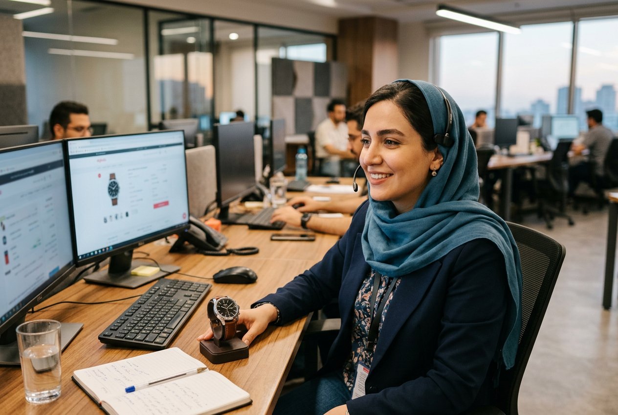 پشتیبانی فروشگاه اینترنتی برای انتخاب ساعت مچی