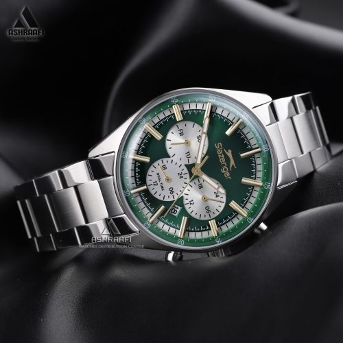 Slazenger-SL.09.2602.2.370-05 ساعت اسلازنجر صفحه سبز Slazenger SL.09.2602.2.370