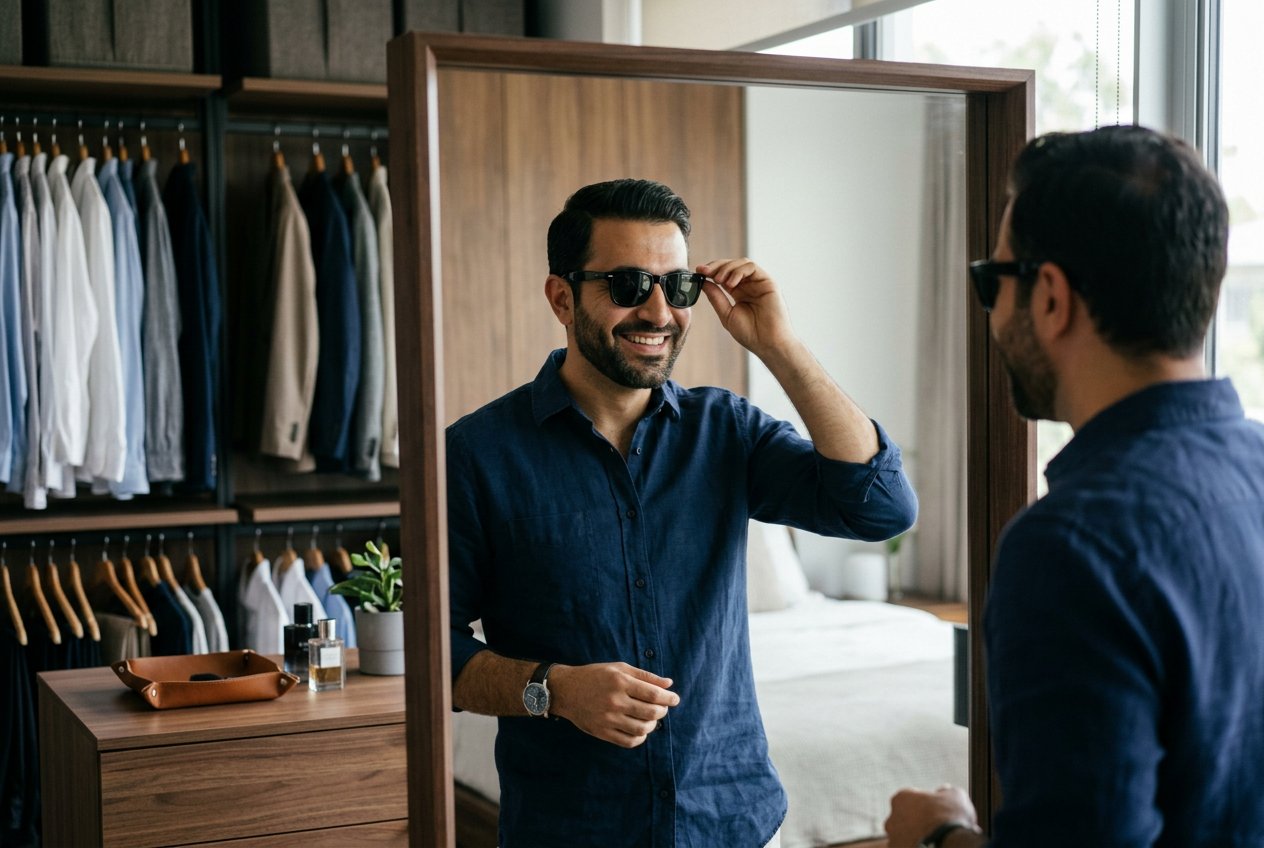 آزمون لبخند برای بررسی فیت عینک آفتابی