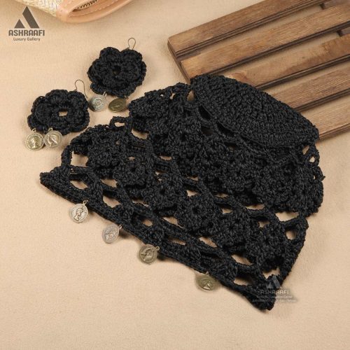 کلاه و گوشواره زنانه بافت Crochet Hat & Earrings HA198