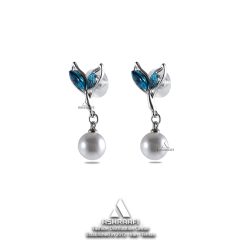 گوشواره دم وال و مروارید Blue Whale Tail Earrings