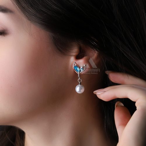 Blue Whale Tail Earrings