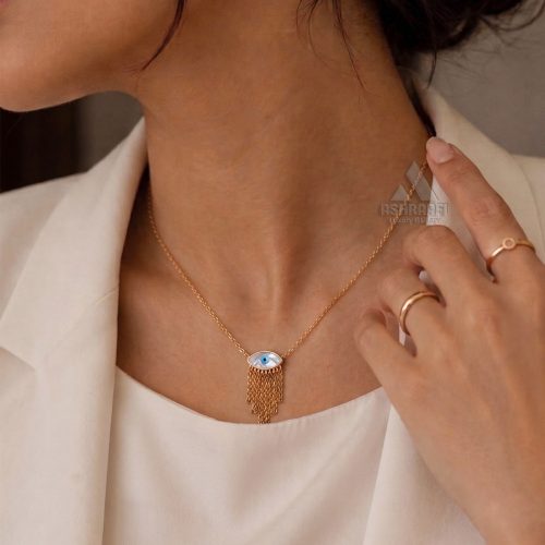 Evil Eye Chain Fringe Necklace G