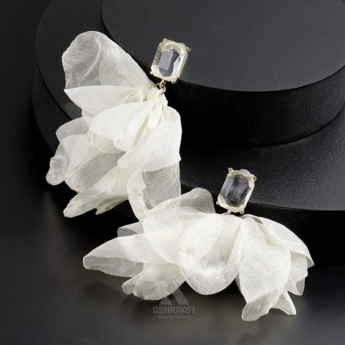 گوشواره پارچه‌ای سفید