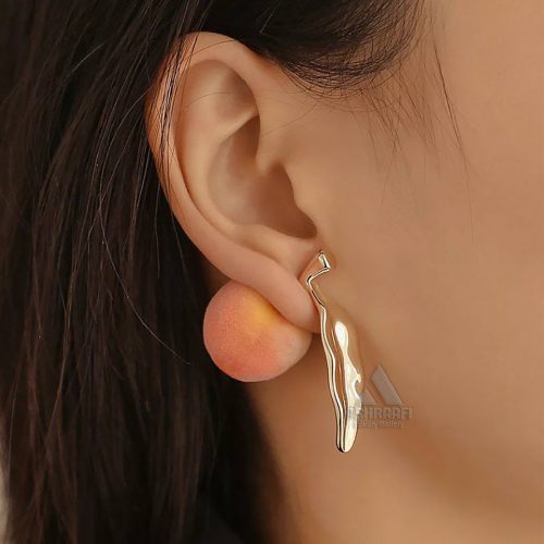 Fuzzy Peach Earrings