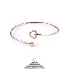 دستبند زنانه بنگل طرح قلب Heart Open Bangle Bracelet GS