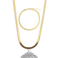 ست گردنبند و دستبند هرینگبون Herringbone Necklace & Bracelet G-01