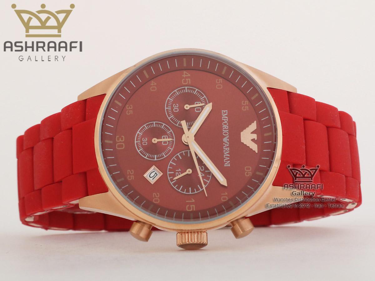 ساعت رنگ قرمز ست زنانه و مردانه آرمانیEmporio Armani AR5890R