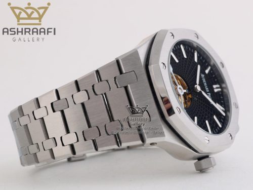 ساعت موتور باز تمام استیل با صفحه مشکی ای پی Audemars Piguet RO65