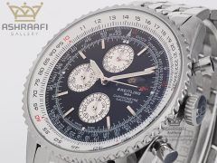 ساعت صفحه سیاه تمام فلزی خلبانی برایت لینگ Breitling Certifie A13356